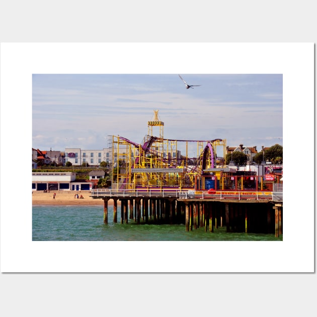 Clacton On Sea Pier And Beach Essex UK Wall Art by AndyEvansPhotos